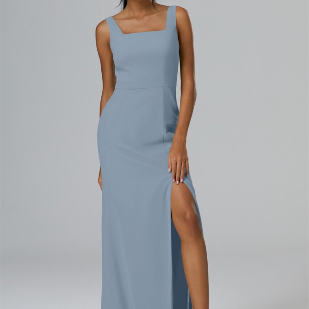 Show Me Your MuMu Paris Steel Blue Sleeveless Stretch Maxi Gown XS